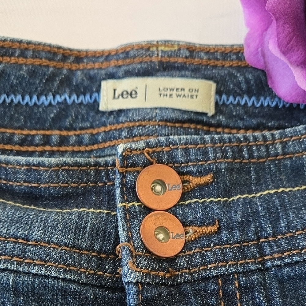 Lee Women’s Plus Size 18W Dark Wash Stretch Denim Shorts NWOT - Picture 4 of 8